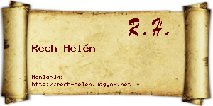 Rech Helén névjegykártya